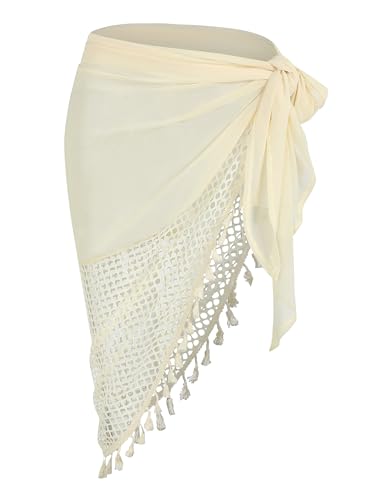 Image of ZAFUL Boho Beach Cover Ups for Women Sarong Coverups Sheer Bikini Chiffon Wraps Skirts for Swimwear