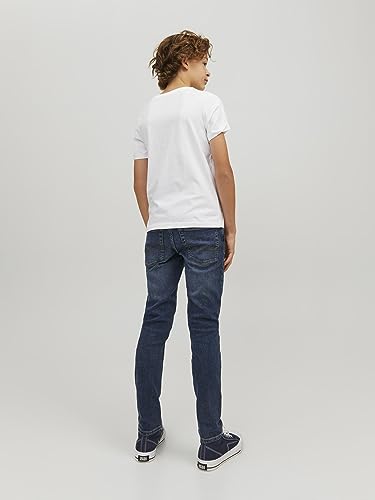 Jack & Jones Junior Jungen Jjecorp Logo Tee Crew Neck 2pk Jnr T Shirt, Navy Blazer/Pack:Navy Blazer Large Print + White Large Print, 164 EU