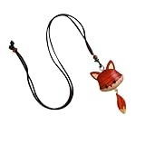 Qsvbeeqj Dije versátil hecho a mano con zorros de madera para varios usos, incluyendo soporte, collar, decoración de coche, excelente opción de regalo, dije de madera