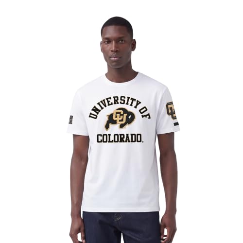 Pro Standard Mens University of Colorado Classic Chenille Short Sleeve Tee White XL