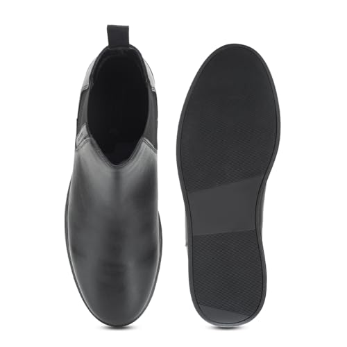Image of Thomas Crick Men's Genuine Leather Chelsea Boots - Slip-On Dress Boots with Elastic Gusset, Ortho Footbed & Lightweight Anti-Slip Sole for Casual or Formal Wear