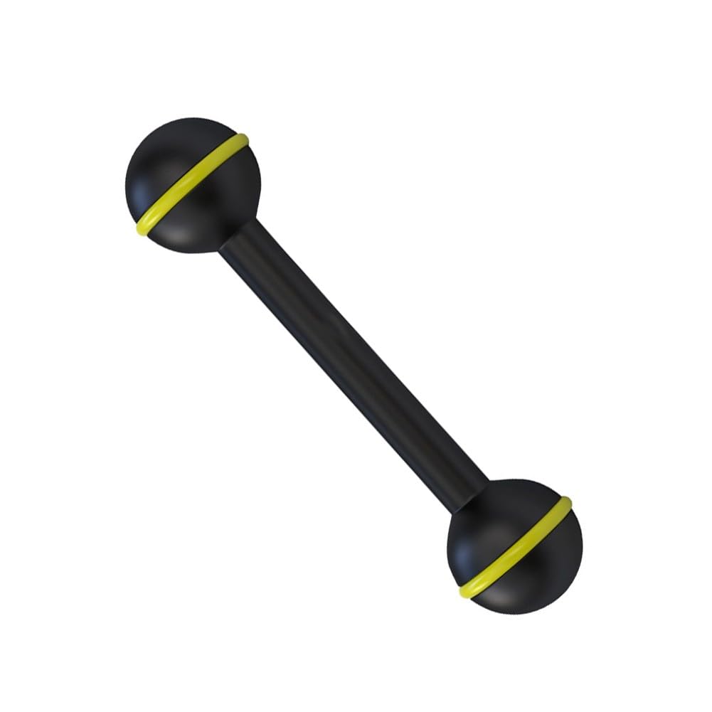 BlissfulAbode Poste de luz para fotografía de buceo con doble cabeza esférica de aleación de aluminio para cámara subacuática y montaje de linterna, 3.5-12 pulgadas