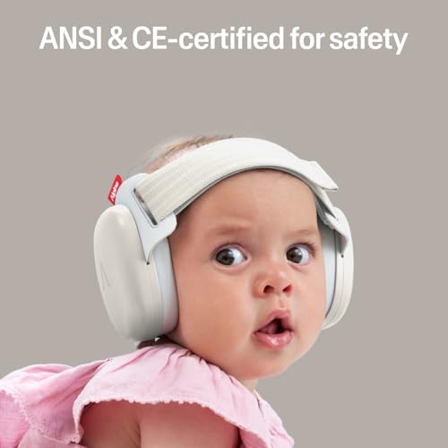 Image of Alpine Muffy Baby Comfort - Protects Hearing for Babies and Toddlers - CE & ANSI Certified - Headband for Safe fit & Comfort - Adjustable for Ages 3-48 Months - 24dB Sound Reduction, Sand