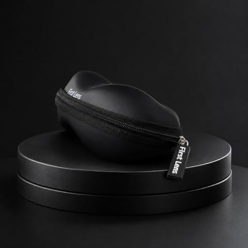 Image of First Lens Sunglasses Case, Portable Triangular Foldable Eyeglass Case, Hard Shell Protective Eyewear Holder for Men and Women