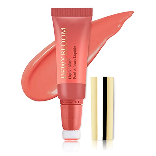 Paminify Blush Beauty Wand,Matte Face Blush Contour Wand With Cushion Applicator,Smooth Creamy Dewy Liquid Blush Wand,Blendable Blush Rouge Stick For Cheek,Cruelty-Free,102 Serenade,Coral #TOP23