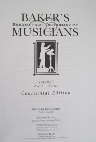 Baker's Biographical Dictionary of Musicians: C... 0028655257 Book Cover