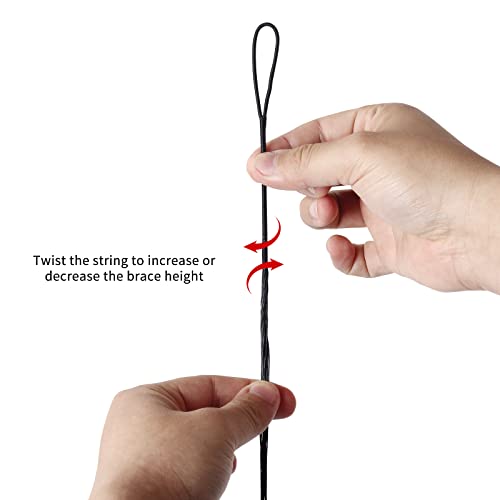 Sopoger Bowstring Set 14 Stands Bow String 52-68 Inches With 1 Pair Rabbit Fur Silencer 1 String Wax 2 Archery Brass Nock Points For Traditional Longbow Recurve Bow (Amo68 (Actual 64")) #TOP2