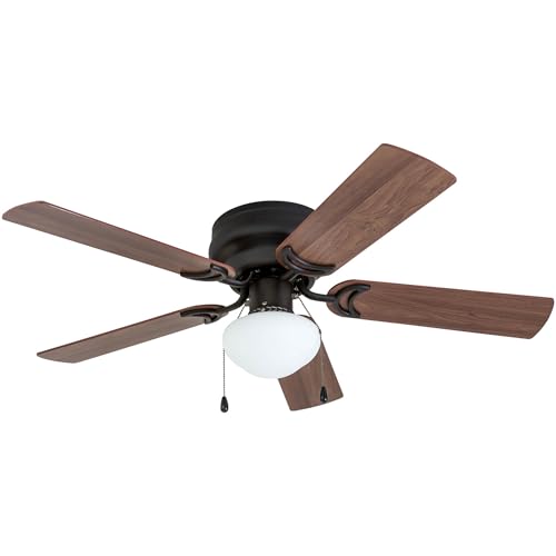 Prominence Home Alvina Traditional 42 Inch Ceiling Fan with Light, LED Flush Mount Ceiling Fan, Indoor Fan with 5 Blades, Light Cherry and Maple Brown Blade Finish Options, Bronze (50860-01) thumbnail 13