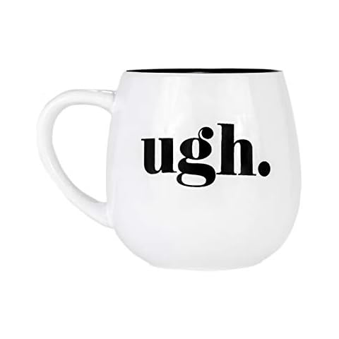 Amici Home Ugh. Coffee Mug | Coffee, Latte, Tea, and Hot Chocolate Cups | Ceramic | Coffee Mugs for Coffee Lovers | Black & White | Large Coffee Mug | 20 Ounces Cover