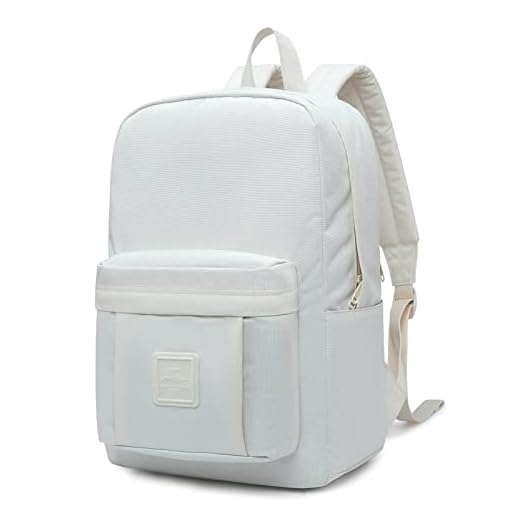 HotStyle 599s Simple Backpack, Classic Bookbag with Multi Pockets, Durable for School & Travel, Beige