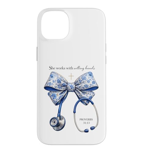 She Works With Willing Hands �Ō�t ���f�� �X�}�z�P�[�X iPhone 14 Plus �p