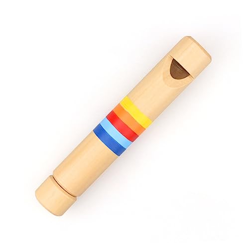 Yardwe Pull Push Wooden Flute Musical Whistle Flute Educational Learning Instrument for Engaging Fun Music Experience