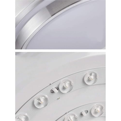 Plafonnier LED encastré argenté au design géométrique chic - 7