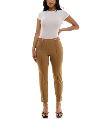 Zac & Rachel Women's Pull-on Ankle Length Pant with Front Seam and Waist Button Tab's