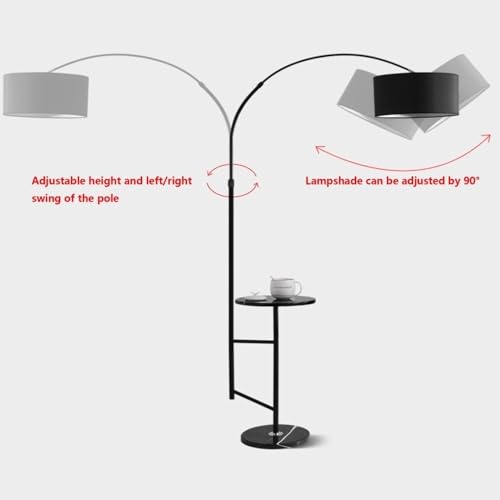 Lámpara de pie elegante para salón con mesa de mármol 3