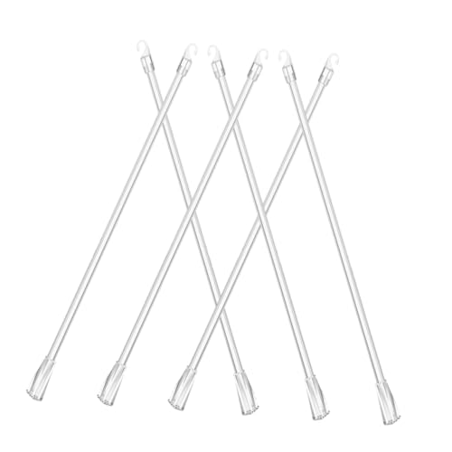 Angoily 6piezas Barra De Cortina Transparente Varillas para Persianas Verticales Accesorios De Repuesto con Gancho y Agarre para Bricolaje El Hogar