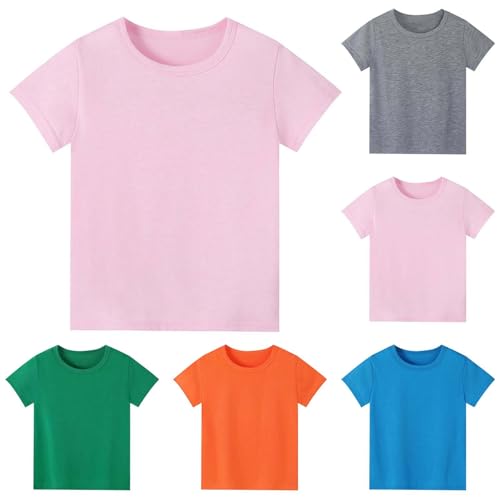 Girls Boys Summer T Shirts Casual Short Sleeve T Shirts Toddler Kids Crew Neck Loose Summer Tops Size 1-10 Years2