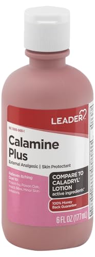 Image of LEADER Calamine Anti-Itch Lotion, Medicated External Analgesic Skin Protectant Lotion for Fast-Acting Itch Relief, Poison Ivy, Insect Bites, Chicken Pox (1, Pink)