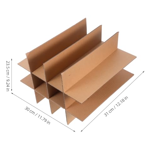 MAGICLULU Karton-Teiler Für Versandkartons Mit 12 Fächern Aus Papier Für Sicheren Transport Von Weinflaschen Und Glaswaren Leicht Wiederverwendbar 12.20X11.81X9.25 Zoll