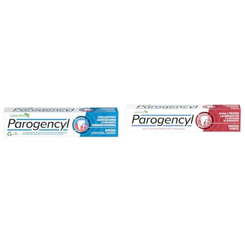 Parogencyl Control Pasta dentífrica Encías Control Diario Menta, Eficacia Clínicamente Probada 125 ml + Parogencyl Pasta Dentifríco Forte 75ml, Menta