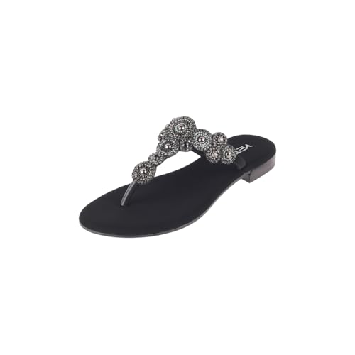 Image of Metro Women's Faux Leather Embellished Comfy Slippers