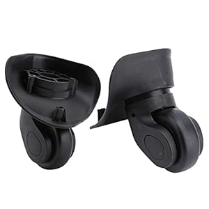 2 stuks bagage, zwenkwielen, wielen links en rechts, reserveset voor trolleykoffer, zwart, 9.6 * 9cm