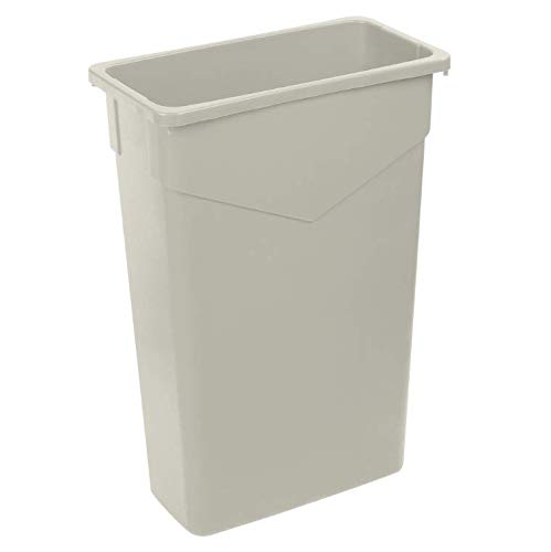 Caneca de basura rectangular beige de 23 galones