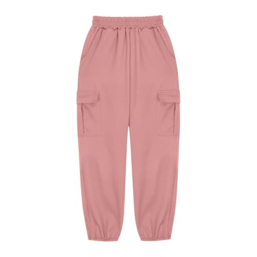 Girls Cargo Pants 2025 Cotton Loose Sweatpants Kids Straight Leg Workout Hiking Boy Outdoor Cute Joggers with Pockets4