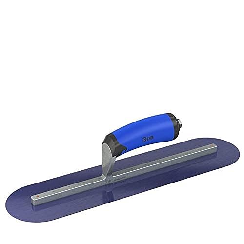 Bon 67-156 Finish Trowel - Round - Blue Steel - 20 X 5 - Comfort Grip Handle, Silver, Long Shank