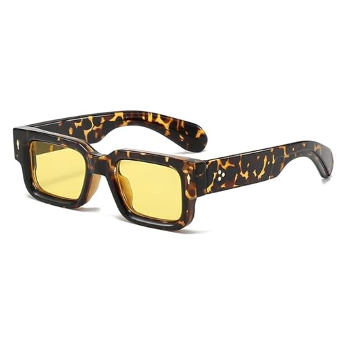 TNDVIC Gafas de sol con protección UV400 | Montura ligera | Para mujer, hombre, deportes al aire libre y conducción (amarillo leopardo)
