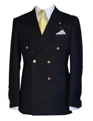 Veste de sport double boutonnage casual pour hommes avec revers en pointe