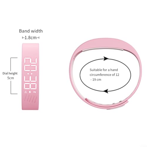 Reloj despertador de vibración silenciosa con cronómetro, contador de pasos, monitor de sueño e impermeable IP65 para hombres y mujeres (rosa) - imagen 3
