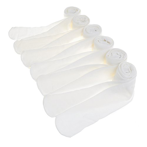 Angelina 6-Pair-Pack Girls Winter Tights #001_White_XLarge