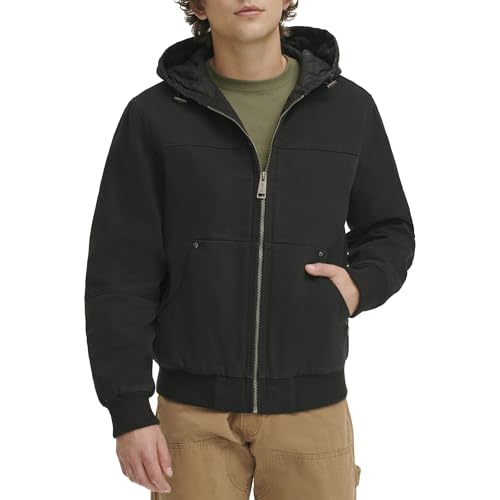 Image of Levi's Men's Workwear Cotton Canvas Hooded Bomber Jacket