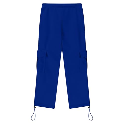 Boys Cargo Sweatpants Fleece Lined Joggers Pants Loose Fit Baggy Straight Leg Open Bottom Sweatpants with Pockets4