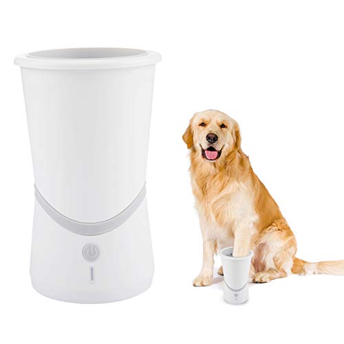 MEWTOGO Electric Dog Paw Cleaner- Automatic Dog Foot Washer Soft Silicone Pet Paw Washer Brush Long-Endurance Dog Paw Cleaner Cup for Dog and Cat Muddy Paws Grooming