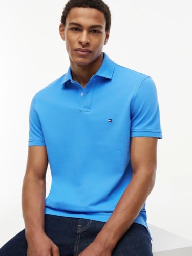 Image of Tommy Hilfiger Solid Regular fit Cotton Polo t-Shirt