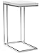 Monarch Specialties 3008, C-shaped, End, Side, Snack, Living Room, Bedroom, Laminate, White, Contemporary, Modern Accent Table-Glossy Chrome Metal, 10.25