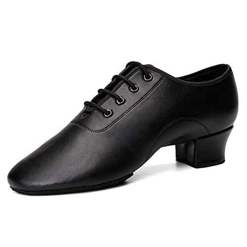 HIPPOSEUS Men's Dance Shoes with Split Sole Social Dance Shoes Low Heel Suede Sole