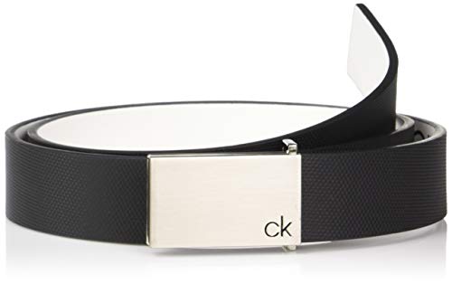 Preisvergleich Produktbild Calvin Klein Herren 30mm Textured Leather Belt Gürtel, schwarz, 34