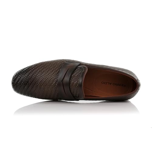 Image of Ferro Aldo Men's Classic Penny Loafers & Slip-On Dress Shoes | Woven, Floral, and Plaid Styles |