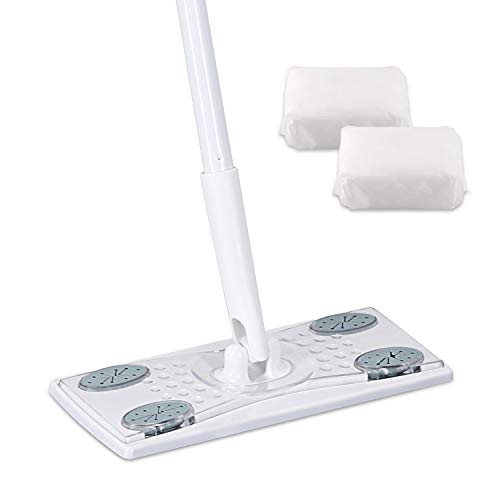 Eyliden フロアワイパー 本体 ワイパー フローリングワイパー ジョイントタイプ ワイパー グレー&ホワイト フロアモップ フラットモップ フロア用掃除道具 ドライシート10枚入ワイパー フローリングワイパー ジョイントタイプ ワイパー グレー&ホワイト フロアモップ フラットモップ フロア用掃除道具 ドライシート10枚入