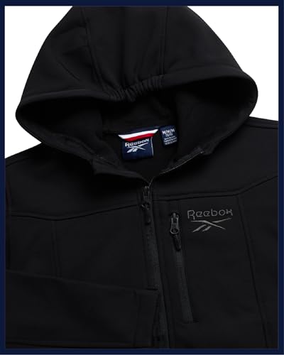 Image of Reebok Boys Fleece Jacket - Polar Fleece Lined Wind & Water Resistant Softshell Winter Jacket - Outdoor Winter Coat for Boys