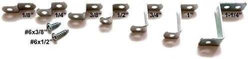 3/8 Depth - Offset Mounting Canvas Z Clips for Picture Framing - #6 X 3/8 Pan-Head Screws Included - Pack of Ten (10) by United