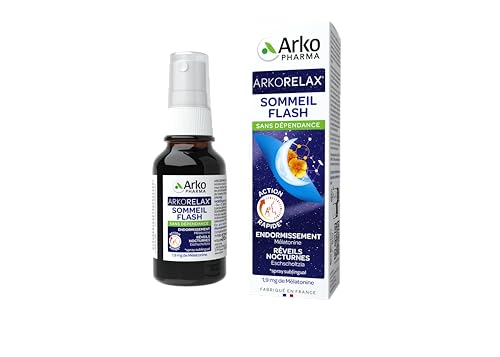 Arkopharma - Arkorelax Sommeil Flash Spray | Sommeil perturbé - Réveils nocturnes - Solution express pour s'endormir ou se rendormir |Flacon en spray de 20 ml