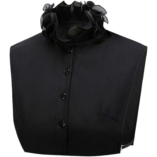 Glixoft Elegante Cuello De Blusa con Volantes Desmontables, Cuello Falso Plisado para Suéteres, Vestidos Sin Cuello, Abrigos, Ropa, Camisas Y Accesorios.