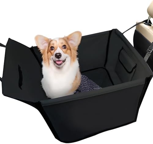 Dog Car Seat for Medium Dogs, Waterproof Scratchproof Rear Dog Booster Seat, Dog Hammock Car Seat with Dog Leash Pockets for SUVs, Cars and Trucks Travel,19″ x 23″x 19″