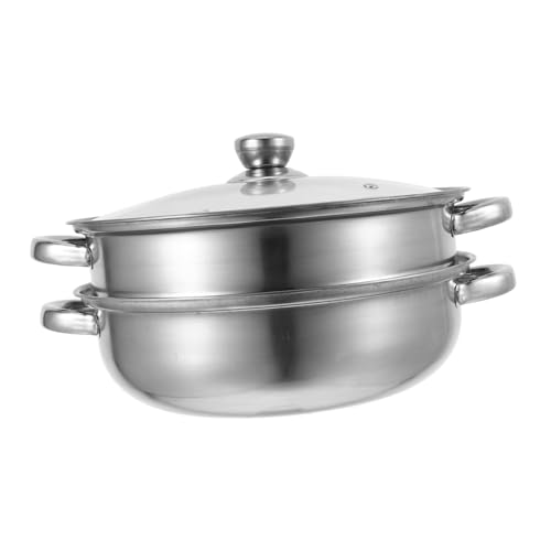 Zerodeko Pentola Vaporiera Acciaio Inossidabile Due Strati per Verdure e Manici Ergonomici e Capacità per Cene Famiglia e Preparazioni