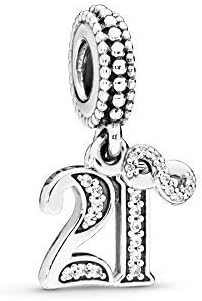 FGT Women Sterling Silver Charms for Bracelets Necklaces Pendants Lcuky Number 16 18 21 30 50 60 Dangle Celebration Gift for Mum Girls Grandma Grandpa Dad Daughter BFF Family Anniversary Birthday