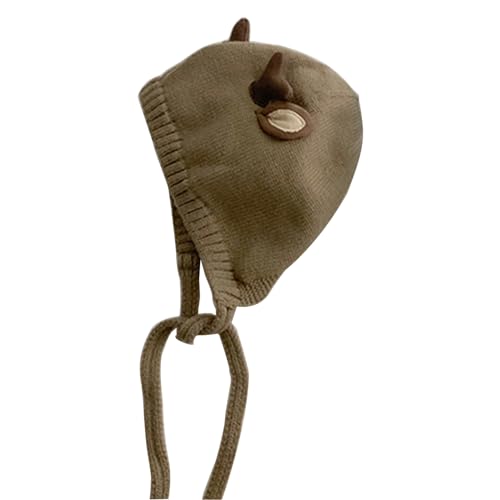 Yuly Thereisno Warm Winter Hat for 6-24M Infant Baby Soft and Comfortable Knit Cap Trendy Solid Bonnet Cap with Deer Horn Decor2